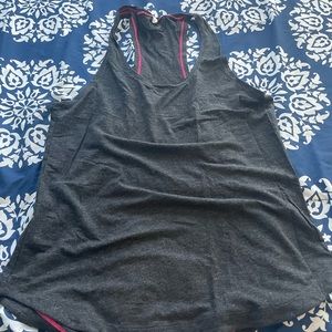 Gray cotton work out tank top